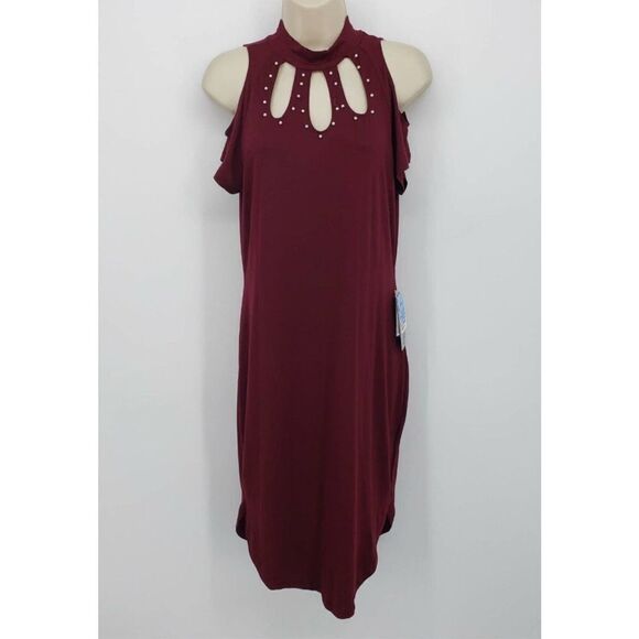 J for Justify Knit Dress Lg Cold Shoulder Cut-Out - Picture 1 of 9